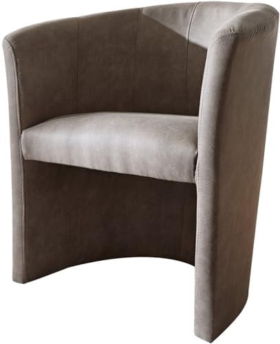 DELIFE Clubsessel Pieder Taupe gepolstert Vintage Cocktailsessel Designsessel