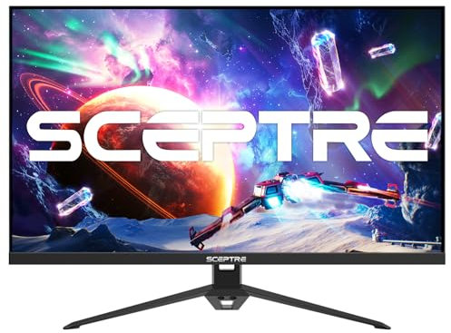 Sceptre 24 Inch IPS Gaming Monitor 165Hz 144Hz Full HD (1920x1080) FreeSync Eye Care FPS RTS DisplayPort HDMI Built-in Speakers, Machine Black 2020 (E248B-FPT168), IPS 24 165Hz