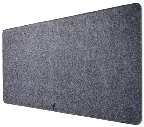 ANUBISGX Premium Felt Mouse Pad (Dark Gray XL 36x18) | 24 Color/Size/Quantity Options | Superior Stitched Wool Office XL Desk Pad with Anti-Slip Base | Large Minimalist Computer Keyboard Mat