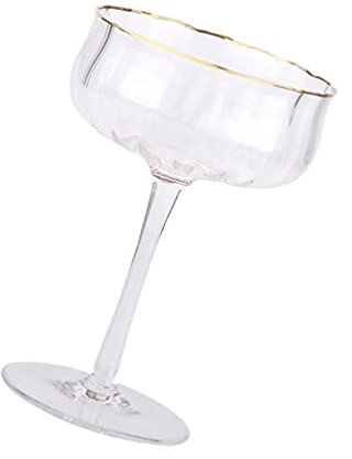 HEALLILY 260Ml Bicchiere di Vino Rosso di Vino di Cristallo di Vetro Gambo Occhiali con Bordo in Oro Bicchieri da Cocktail Calice Bevanda Calice per Il Partito