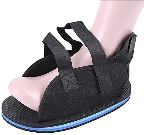 Open Toe Gesso Scarpa Gesso Scarpa Piede Frattura Recupero Scarpa Rottura Piede Chirurgico Riabilitazione Scarpe Punta Valgo Chirurgico Scarpa Recupero Protezione Scarpa Supporto, Nero (Nero ), Medium