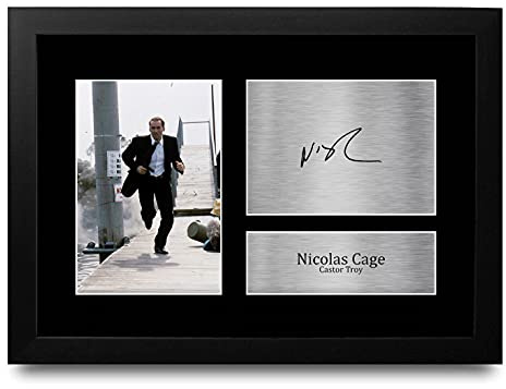 HWC Trading FR A4 Nicolas Cage Face Off Geschenke Gedruckt, Signiert Autogramm Bild Für Film-Erinnerungsstücke-Fans - A4 Framed