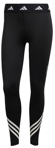 adidas Damen Techfit 3-Stripes Leggings, Black, L