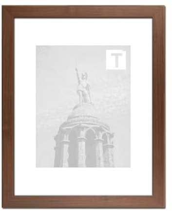 MDF-Bilderrahmen Monika 55 x 70 cm Modern kantig hier Nussbaum dunkel mit Kunststoffglas klar 1 mm
