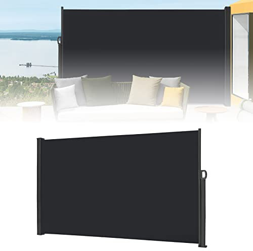 ACXIN Tenda da sole laterale allungabile, 200 x 300 cm, protezione dal vento, per balcone e terrazza, grigio scuro