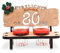 DARO Design - Schnapsbank Jahreszahl 80 Jahre Holz 2 Schnapsgläser Kleeblatt Jahrestag Geburtstag Hochzeitsgeschenk Jubiläum Geschenk 2025
