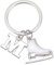 LIKGREAT Schlittschuh Schlüsselanhänger Initiale Eiskunstlauf Charm Winter Weihnachtsdekoration Geschenke für Frauen Mädchen (M)