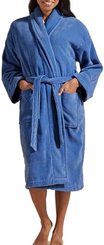 Christy Supreme Velour Bath Robe | Luxuriously Soft Dressing Gown | 400GSM Heavyweight Womens Bathrobe | Sustainably Manufactured 100% Cotton | Size Large | Deep Sea Colour