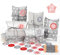 Homewit Adventskalender zum Befüllen 24 Adventskalender Schachteln DIY Papiertüten mit Zahlen Aufkleber Adventskalender selber befüllen Kraftpapiertüten Weihnachtstüten Kraftpapier 14x9x4 cm Silber