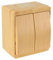 Aufputz 2fach Schalter (Ein/Aus) / Serienschalter Holz Optik/Holzfarben · Buche/Kiefer Imitat · IP44 / für Feuchtraum geeignet · Mutlusan · AP Serie NEMLIYER