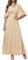 DRESSTELLS Abendkleid Damen Hochzeit Festlich Ballkleid mit V-Rücken Brautkleid Chiffon Cape Ärmel Spitzenkleid Elegant Lang Partykleid Champagne 2XL