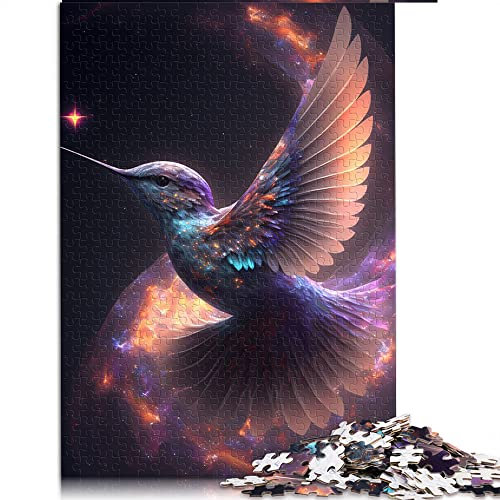 1000-teiliges Puzzle, Kolibri-Puzzle für Erwachsene, Holzpuzzles, Puzzles für Erwachsene, Lernspiel, Herausforderung, Spielzeug (Größe 50 x 75 cm).