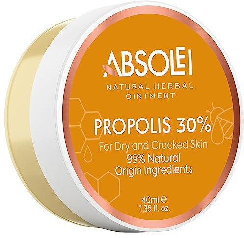 Absolei Propolis Salbe, Natürliche 30% Propolis Salbe für Juckende, Trockene und Rissige Haut, 40 ml