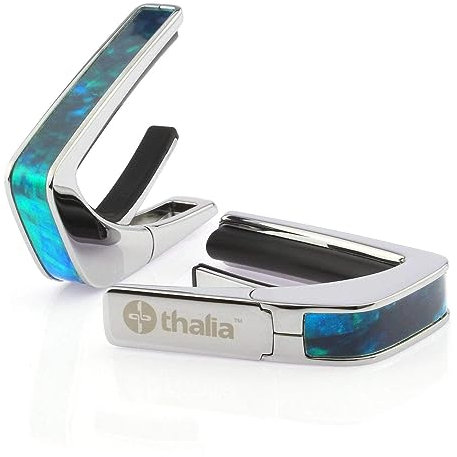 Thalia Exotic Shell Series Kapodaster mit Chrom-Finish und türkiser Angel Wing Einlage