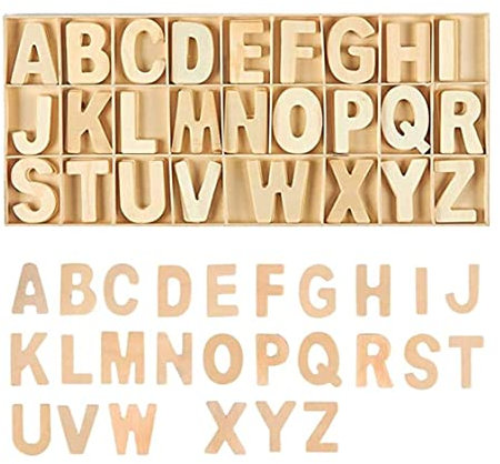 Vorschulklassenzimmer Must Haves, hölzernen Großbuchstaben, englische Buchstaben in Einer Schachtel, DIY Natural Holz Alphabet Naturalfarbe