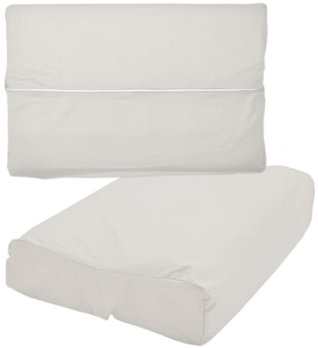 Nackenkissen Bezug 40x80 cm Creme Gesundheitskissen Überzug | Baumwolle Gesundheitskissen Vollschutzbezug mit Reißverschluss, Überzug für Nackenstützkissen, Universalbezug, Kissenhülle