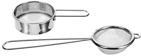 MUCKLILY Colador De Harina De Acero Inoxidable Filtro De Malla Para Hornear 2 Unidades Ideal Para Cocina Resistente Práctico