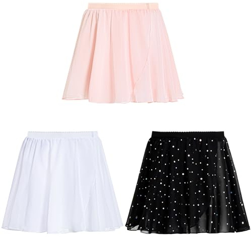 Gogokids Girls Dance Ballet Skirt, Chiffon Tutu Skirts Fluffy Ballet Dress for 3-11 Years Girls