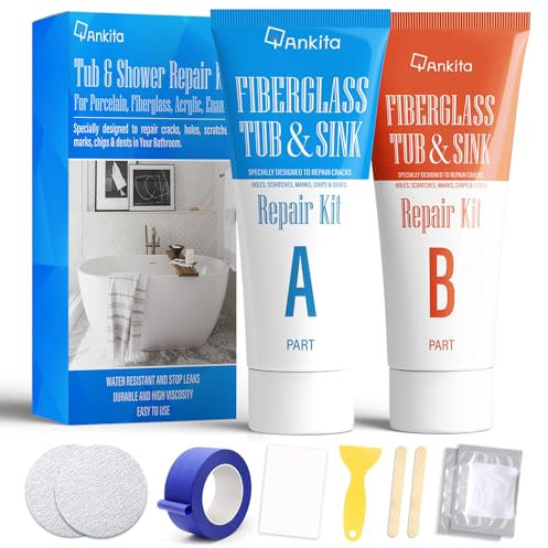 Ankita White Tub Repair Kit, Cracked Tub Repair for Acrylic, Enamel, Porcelain, Fiberglass, Bathtub, Toilet, Sink, Ceramic Tile, Shower