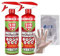 ZigZag Insetticida Spray Multinsetto Microincapsulato. Inodore, Ideale Per Cimici, Zanzare, Scarafaggi, Formiche, Prodotto a Lento Rilascio 500ml+OMAGGIO 100pz Guanti HDPE Monouso (2 Spray+1CF Guanti)