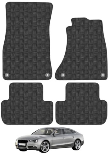 Audi A5 (2009-2016) [Sportback] 3mm Rubber Car Mats | Tailored Fit Durable Floor Mats Full Coverage Protection Waterproof Accessories Easy Clean Anti Slip Made in the UK
