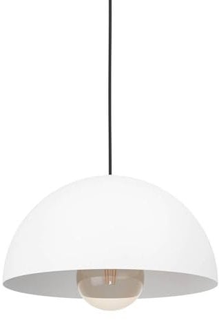 EGLO Hängelampe Gaetano, Pendelleuchte über Esstisch, Esszimmerlampe aus Metall in Weiß, Hängeleuchte mit E27 Fassung, Ø 30 cm