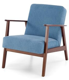 KRESTON Sessel ASENTO, Retro Cocktailsessel aus Massivholz für Wohnzimmer, TV Sessel