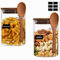 Gigmeta uego de 2 Tarros de Cristal, Tarros de vidrio con tapa y cuchara, 540ml Frascos de Vidrio con Tapa, Sellado contra la humedad, Botes Cristal Cocina