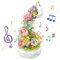 AMFUN Flowers Music Box Building Set with Light, 575PCS Botanical Collection Rotating Music Box Building Blocks,DIY Plant Bouquet for Birthday, Valentine's Day, Kids Girls Gift Ages 6-12+