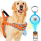 ThinkPet Hundegeschirr für große Hunde ohne Zug mit QR Code， AirTags Holder Smart ID Tags, verstellbar, reflektierend und atmungsaktiv, mit Front-Clip Griff für die Ausbildung XXL Orange