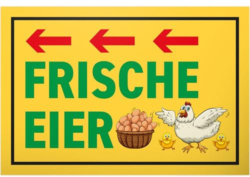 DankeDir! Frische Eier - 30 x 20 cm Kunststoff Schild - Geschenk Geschenkidee Bauer Freunde Bauernhof Hofladen - Geburtstagsgeschenk Türschild Spruch Hinweisschild Hinweis Hühnerstall