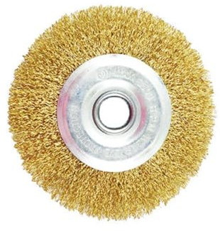 Dinghaole 100mm Flat Wire Wheel Flat Copper Plated Yellow Wire Brush Parallel Stainless Steel Rust Removal Brush for Sanding and Polishing