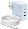 KFD 140W USB C Ladegerät Adapter Schnellladegerät für MacBook Pro M4 M3 M2,13'' 16'' M1 M2 A2452/A2779/A2780 PD140W GaN Ladekabel mit Erdung AC Adapter USB Type C PD140W 100W 96W 87W