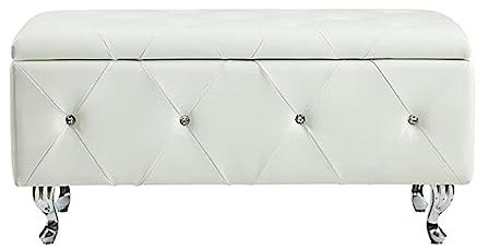 HTI living B-Ware Gepolsterte Sitzbank mit Truhe Maribella Weiß Ottomane mit Stauraum B/H/T 96 x 46 x 46 cm