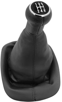 Schaltsack Schaltmanschette Schaltknauf Gang 5 6 Gang Schaltknauf Hebel Shifter Gaitor Boot Abdeckung Schwarz Leder Fall Für VW Für Passat Für B5 Für 3B 1996-2005(5 Speed)