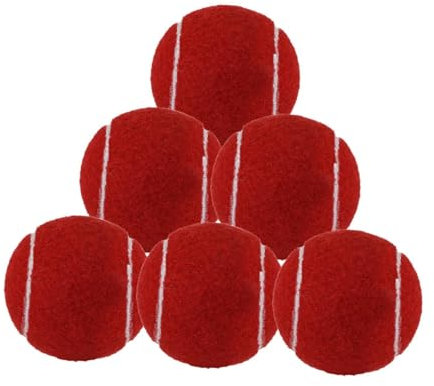 harayaa 6X Tennisbälle für Anfänger Trainingstraining Bälle 6,4 cm Durchmesser für Schlägersportarten, Rot