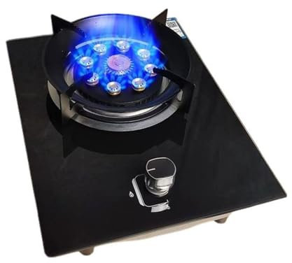 Réchaud À Gaz Portable 43 Cm, 5,2 KW, Brûleur Wok À 9 Chambres, Grille En Fonte Et Verre Trempé, Avec Dispositif De Protection Anti-extinction, Conversion Gaz GN/GPL(LPG)