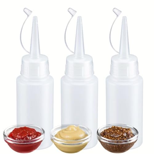 Westmark 3 Quetschflaschen-Set – Präzise Dosierung und sauberes Befüllen der formstabielen Flaschen mit Mayo, BBQ-Sauce und anderen Flüssigkeiten, hygienisch, BPA-frei – 3 x 50 ml