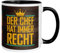 Chef Tasse mit Spruch lustig | Lustiger Kaffeebecher Büro - Der Chef hat immer Recht | Geschenk für Chef – Chefgeschenke & Vorgesetzter | Bester Chef Tasse