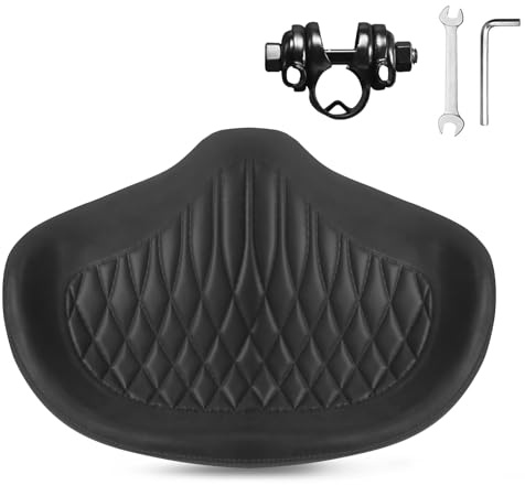 BUCKLOS Noseless Fahrradsattel für Komfort für Herren und Damen, extra breites Fahrradsitzkissen, übergroßes Komfortabele-Schaumstoffpolsterung, Fahrradsattel für Peloton, Heimtrainer, Ebike
