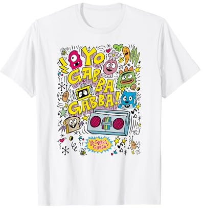 Yo Gabba Gabba! Boombox and Characters Sketch TV Show T-Shirt