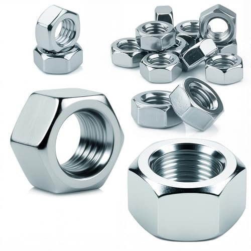 60 dadi esagonali M6 in acciaio zincato, dadi di alta qualità per viti, rondelle, barre filettate, bulloni, frizioni, elementi di fissaggio regolabili per interni ed esterni