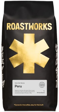 Roastworks Peru Velo de Novia 1KG Coffee Beans – Sweet, Complex Coffee with Notes of Brown Sugar and Blackcurrant – Single Origin Speciality Whole Coffee Beans Produced in Peru | Features a clear flavour, format or serving role to help shoppers choose accurately.