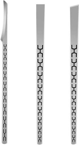 Funabridge 3 Pcs Pedicure Knife Set for Home & Salon, Stainless Steel Foot Scraper Kit, Sharp Corn Callus Remover, Non-Slip Handle, Flat Oblique & Curved Knives