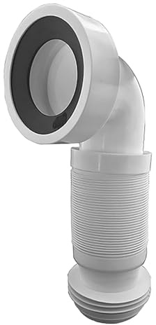 Curva Tecnica Estendibile Universale per WC 590 mm con Curva – Raccordo Flessibile in Plastica per Scarico Sanitario – Ideale per Ristrutturazioni e Installazioni Difficili