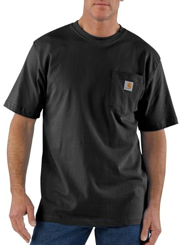 Carhartt Men's Loose Fit Heavyweight Short-sleeve Pocket T-shirt (Big & Tall), Black, 3XL Tall