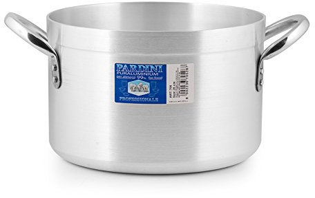 Pardini Casseruola Alluminio Albergo Alta 2 Manici 14 Pentole Cucina, Metallo, Grigio, 50 cm