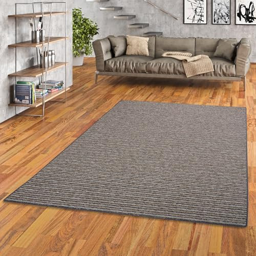 Snapstyle Streifenberber Teppich Marta Anthrazit Grau Streifen in 24 Größen