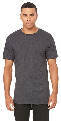 BELLA+CANVAS Men's Long Body Urban Tee. BC3006 S Dark Grey Heather