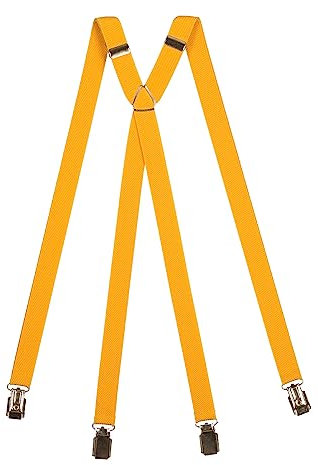 Olata Klassische X-förmige Hosenträger mit Clips – 2 cm breit. Gelb